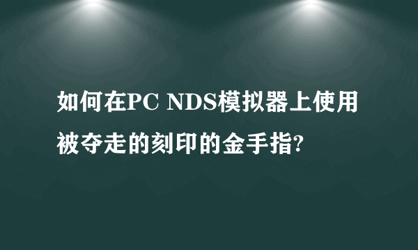 如何在PC NDS模拟器上使用被夺走的刻印的金手指?