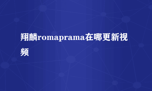 翔麟romaprama在哪更新视频