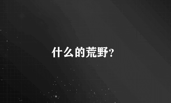 什么的荒野？