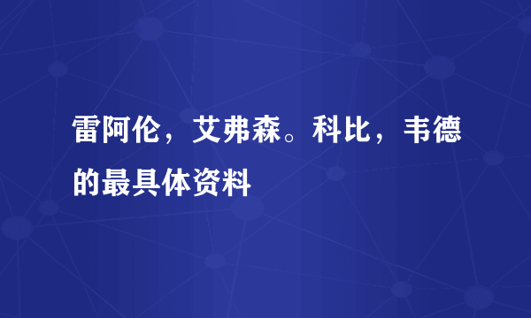 雷阿伦，艾弗森。科比，韦德的最具体资料