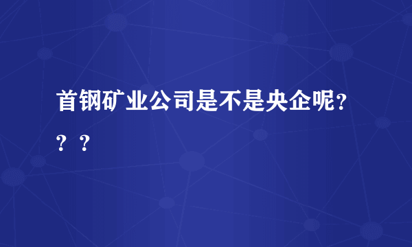 首钢矿业公司是不是央企呢？？？