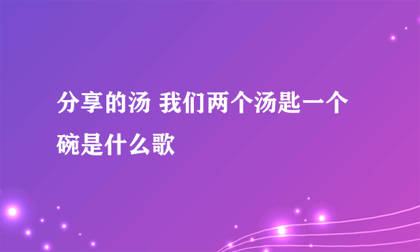 分享的汤 我们两个汤匙一个碗是什么歌