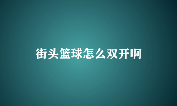 街头篮球怎么双开啊