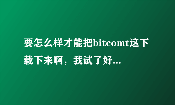 要怎么样才能把bitcomt这下载下来啊，我试了好多次，都下载不了，会有什么原因呢？