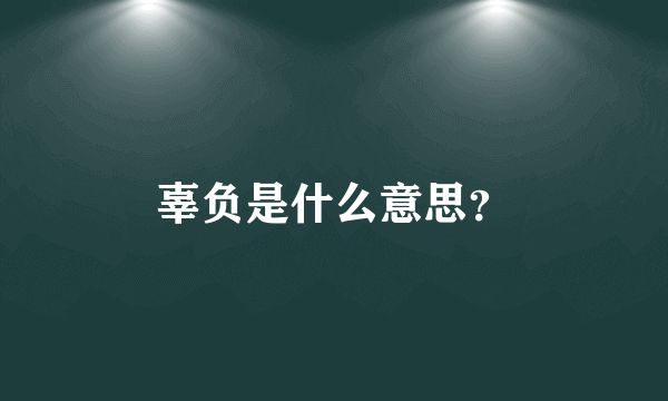 辜负是什么意思？