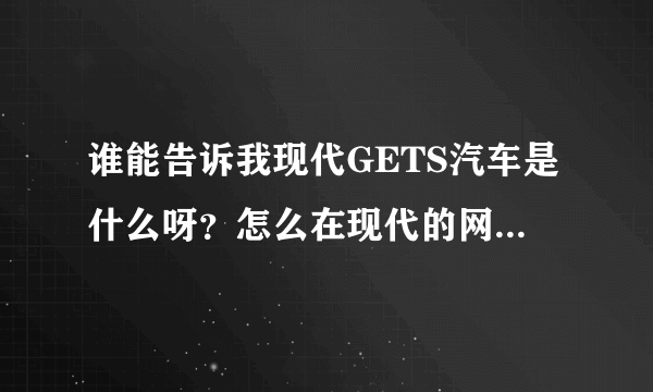 谁能告诉我现代GETS汽车是什么呀？怎么在现代的网站里看不到？中文怎么翻译的啊？