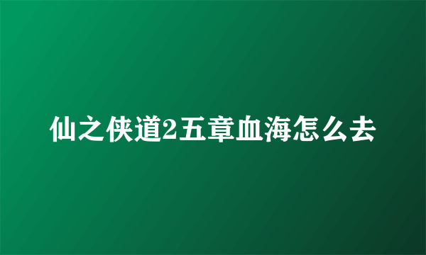 仙之侠道2五章血海怎么去