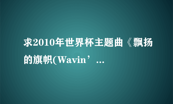 求2010年世界杯主题曲《飘扬的旗帜(Wavin’Flag)》歌词及翻译?