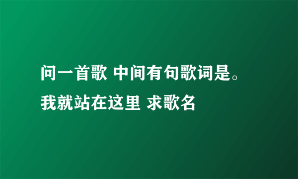 问一首歌 中间有句歌词是。我就站在这里 求歌名