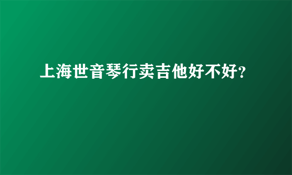 上海世音琴行卖吉他好不好？