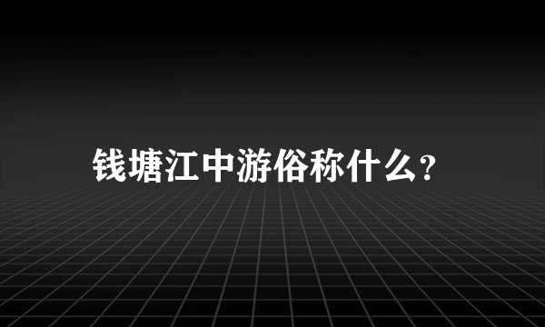 钱塘江中游俗称什么？