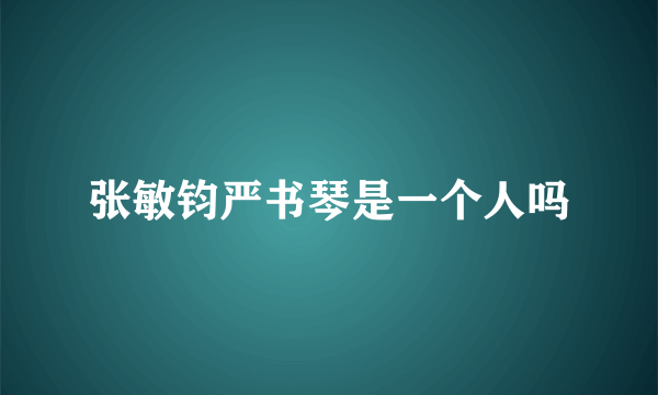 张敏钧严书琴是一个人吗