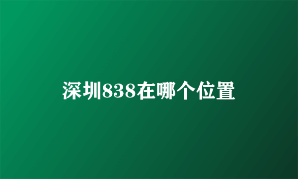 深圳838在哪个位置