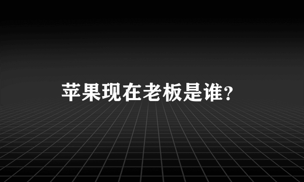 苹果现在老板是谁？