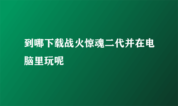 到哪下载战火惊魂二代并在电脑里玩呢