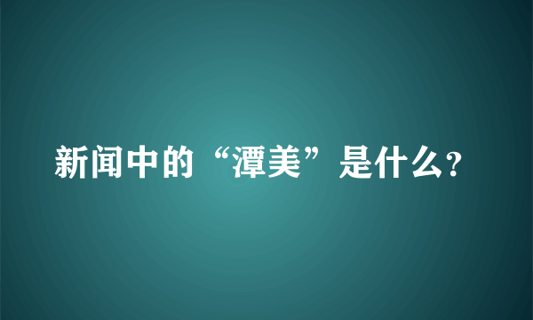 新闻中的“潭美”是什么？