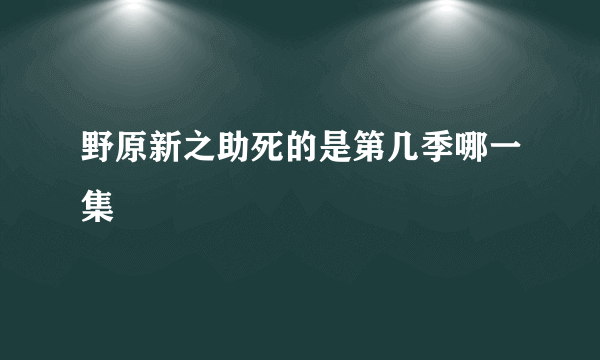 野原新之助死的是第几季哪一集