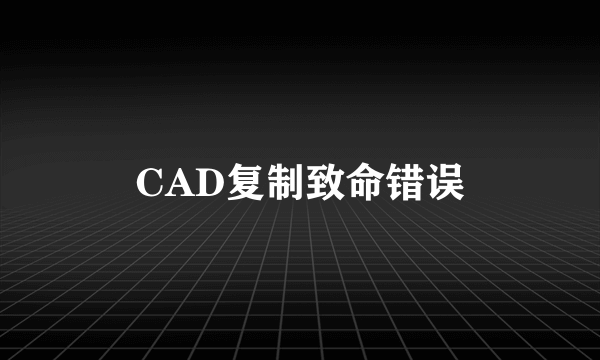 CAD复制致命错误