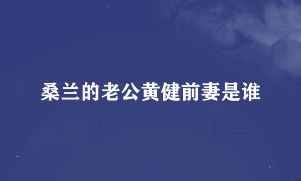 桑兰的老公黄健前妻是谁