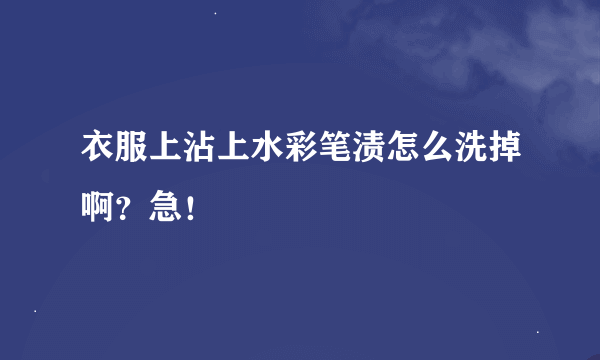 衣服上沾上水彩笔渍怎么洗掉啊？急！