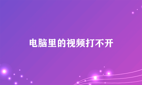 电脑里的视频打不开