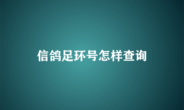 信鸽足环号怎样查询