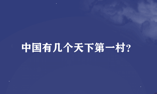 中国有几个天下第一村？