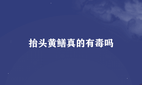 抬头黄鳝真的有毒吗