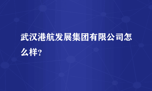 武汉港航发展集团有限公司怎么样？