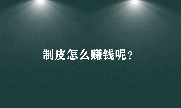 制皮怎么赚钱呢？