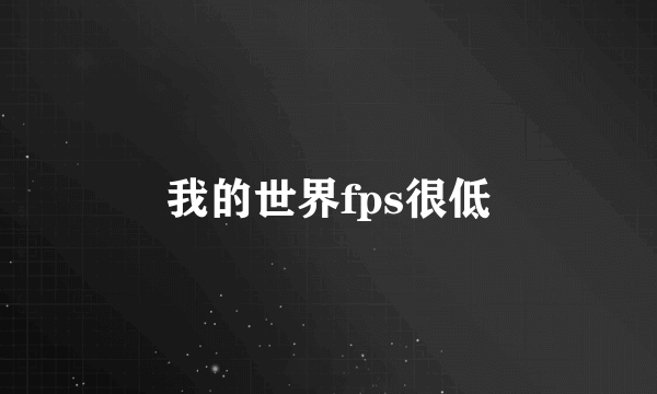 我的世界fps很低