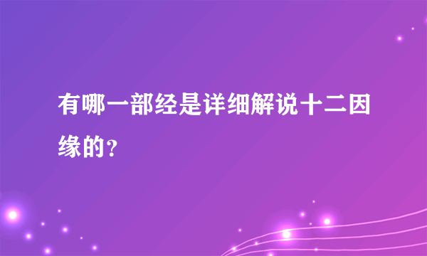 有哪一部经是详细解说十二因缘的？