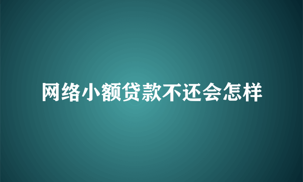 网络小额贷款不还会怎样