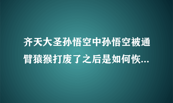 齐天大圣孙悟空中孙悟空被通臂猿猴打废了之后是如何恢复功力的