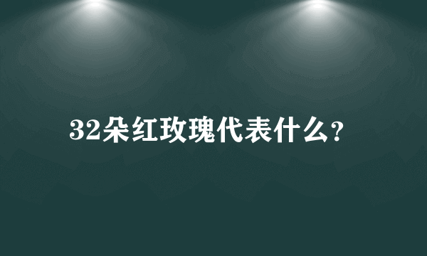 32朵红玫瑰代表什么？