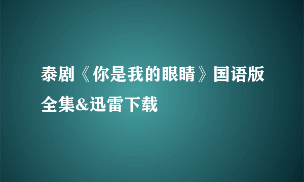 泰剧《你是我的眼睛》国语版全集&迅雷下载