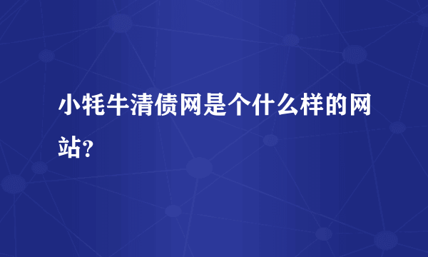 小牦牛清债网是个什么样的网站？