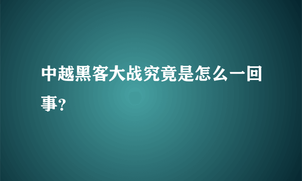 中越黑客大战究竟是怎么一回事？