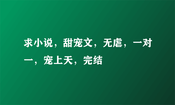 求小说，甜宠文，无虐，一对一，宠上天，完结