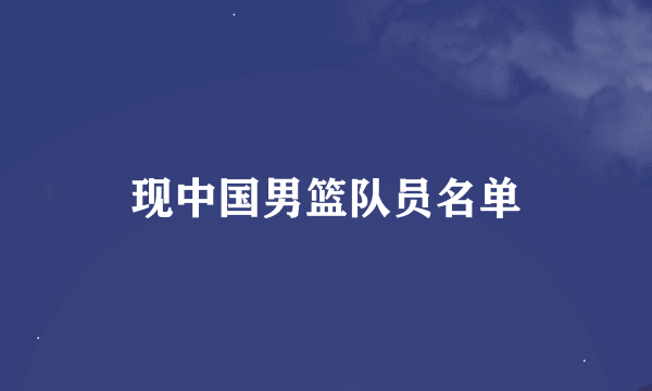 现中国男篮队员名单