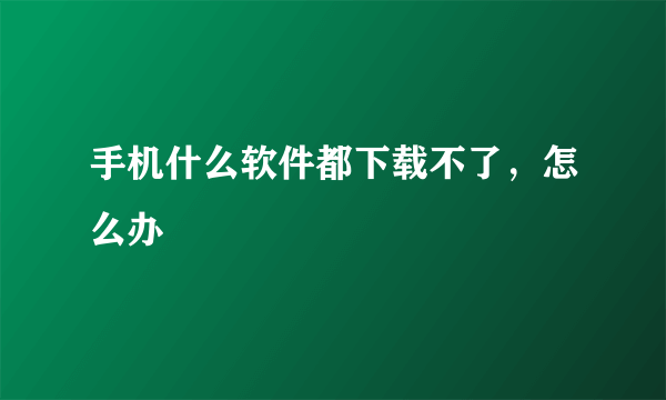 手机什么软件都下载不了，怎么办