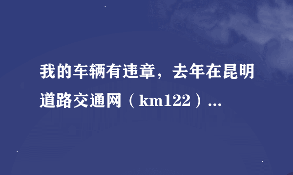 我的车辆有违章，去年在昆明道路交通网（km122）上还查询得到，还没有处理。