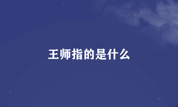 王师指的是什么