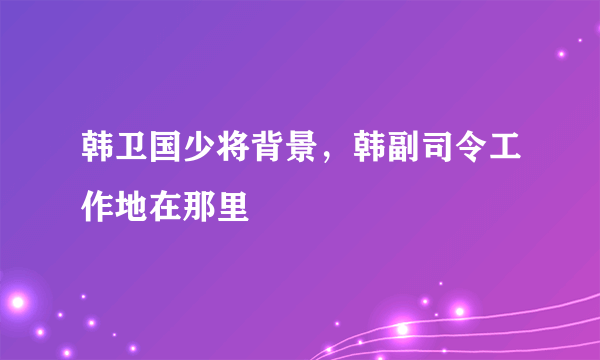 韩卫国少将背景，韩副司令工作地在那里