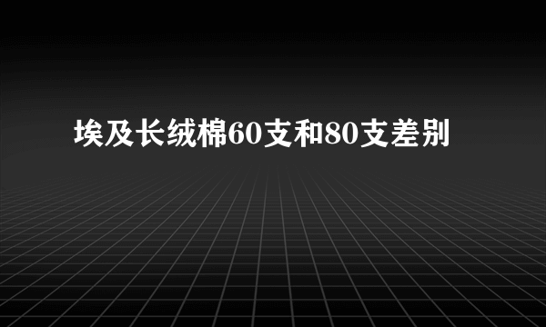 埃及长绒棉60支和80支差别