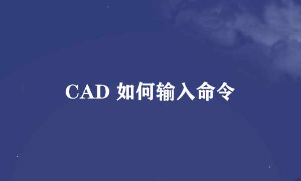 CAD 如何输入命令