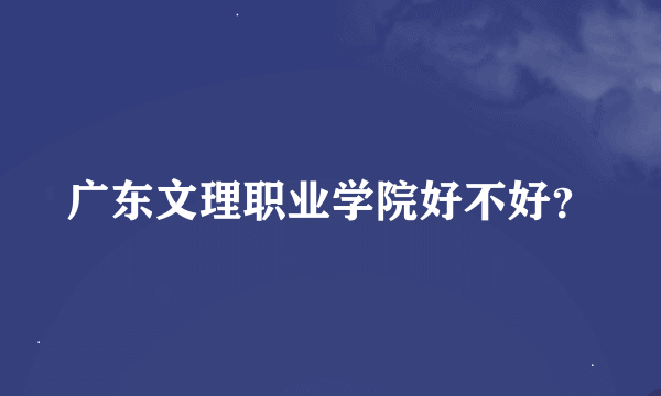 广东文理职业学院好不好？