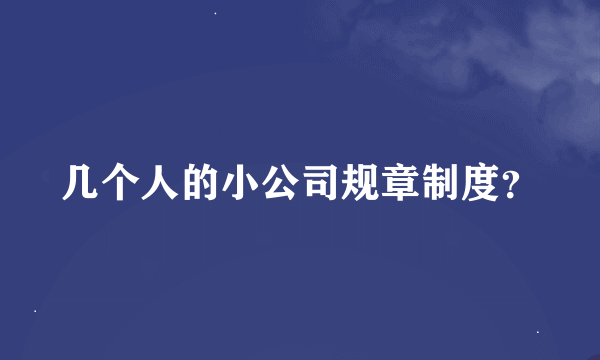 几个人的小公司规章制度？