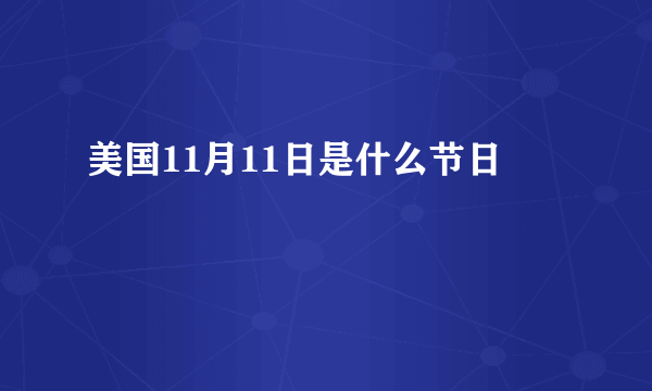 美国11月11日是什么节日