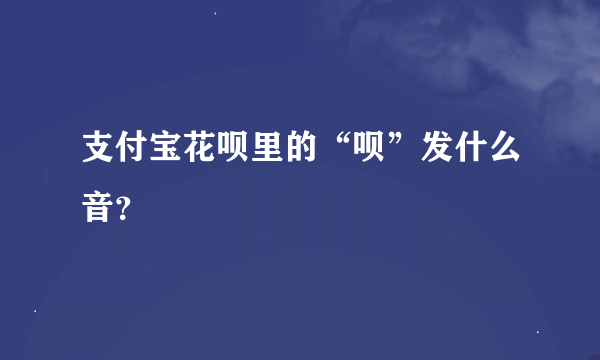 支付宝花呗里的“呗”发什么音？